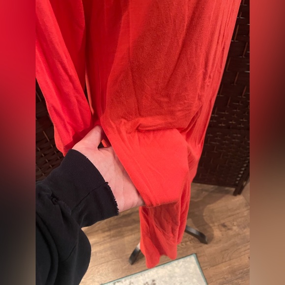 Old Navy Coral Jersey Knit Stretch Cotton Midi Dress with Pockets. - Picture 4 of 6